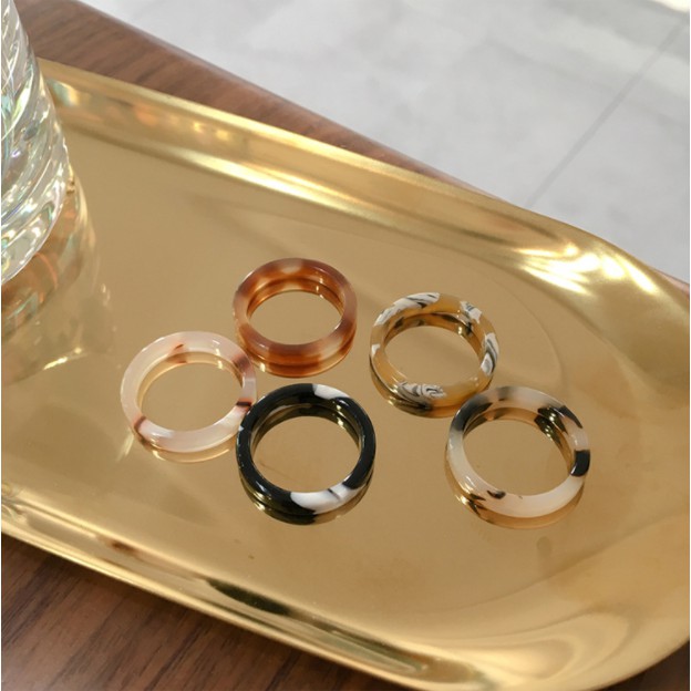 Nhẫn nhựa cao cấp Acetate phong cách Hàn Quốc, phụ kiện thời trang TS001