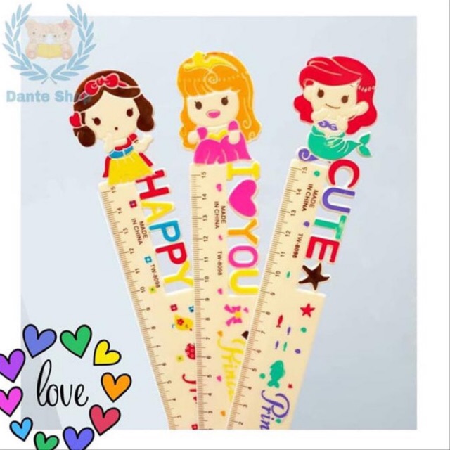 Thước kẻ công chúa 15cm - Mã 8098