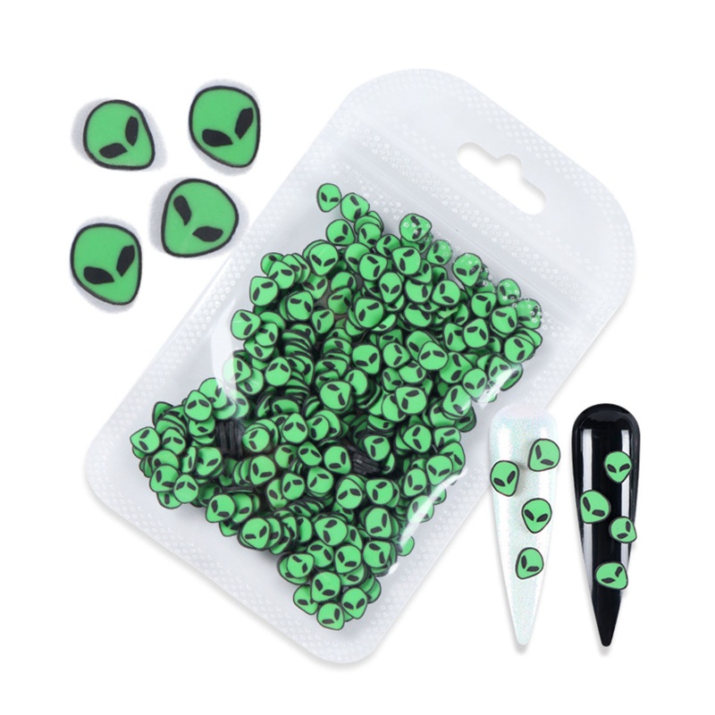 Miếng Dán Trang Trí Móng Tay Hình Người Ngoài Hành Tinh Dễ Thương DIY