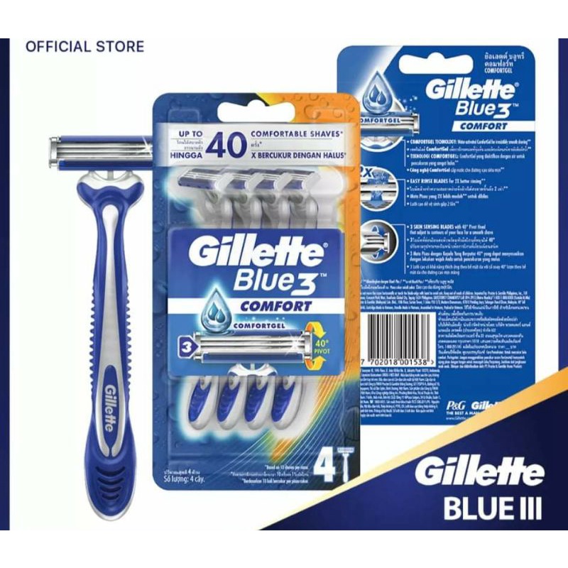 Dao cạo râu Gillette Blue III ( 4 cây)