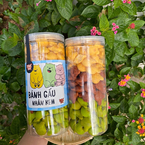 Bánh Gấu Nhân Kem Mix 3 Vị SIÊU NGON SnackViet - Hũ 450g đồ ăn vặt Sài Gòn cực ngon, cực rẻ 😱
