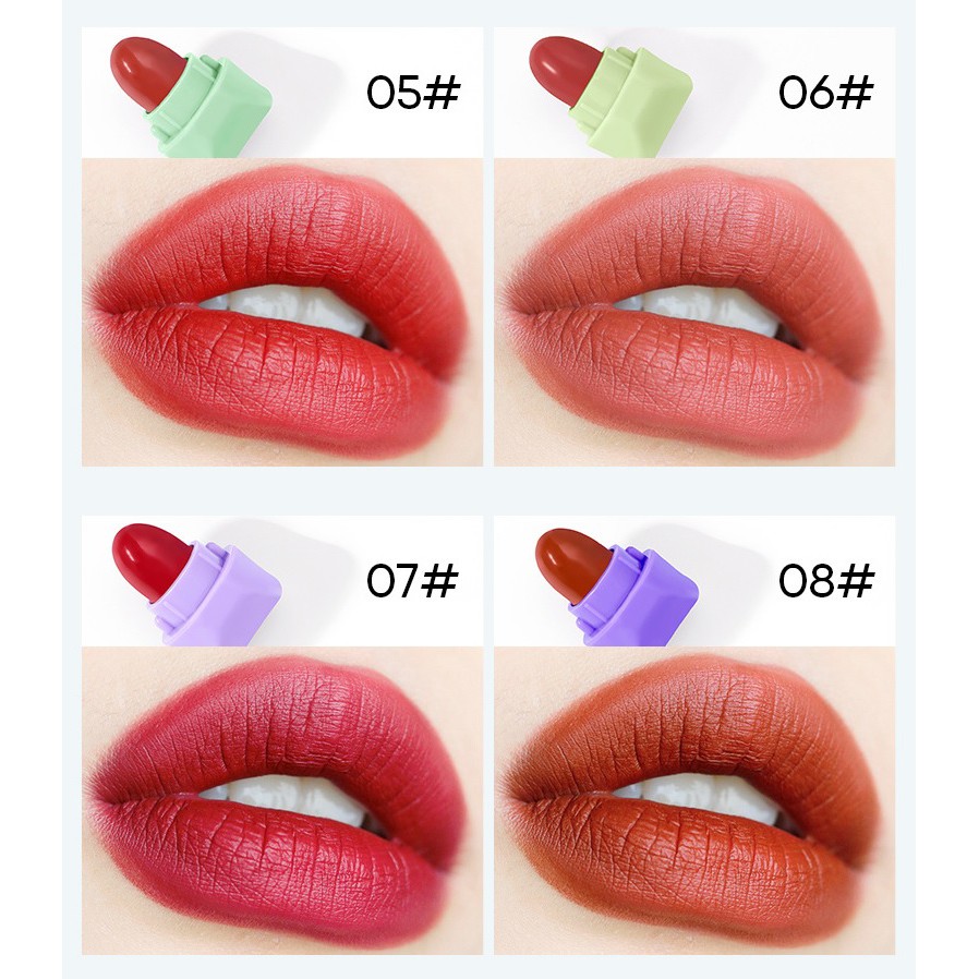 Set 8 Son Môi Derol candy matte lipstick - Son chất nhung lì màu sắc ngọt ngào size mini mã DR040