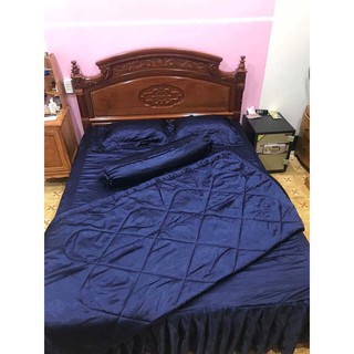 Chăn Ga Gối Nệm Phi Lụa _ Xanh Đen