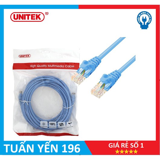 DÂY MẠNG CAT6E  Unitek Bấm Sẵn 2 đầu ,2m,3m,5m ,10m 15m 20m  - Dây Cáp mạng lan chính hãng