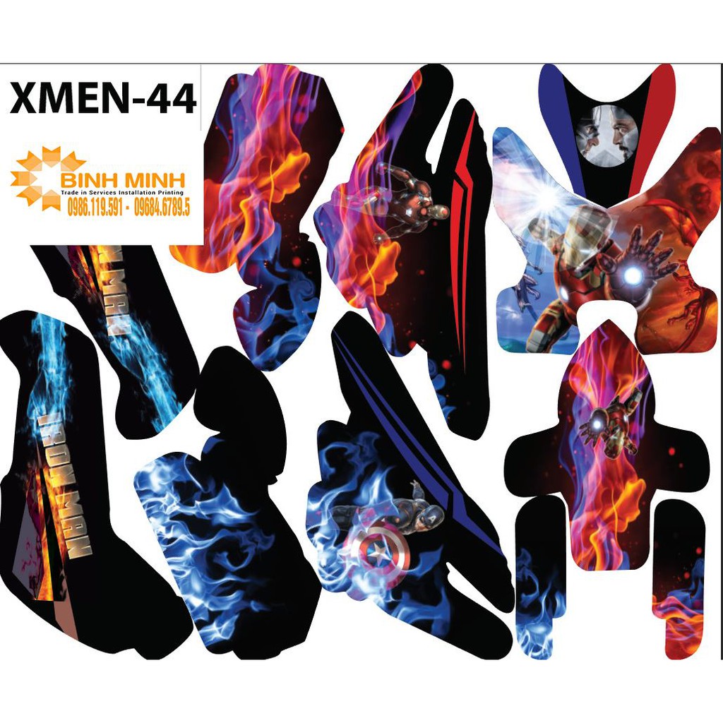 Tem trùm  Xe Điện Xmen 44 siêu anh hùng