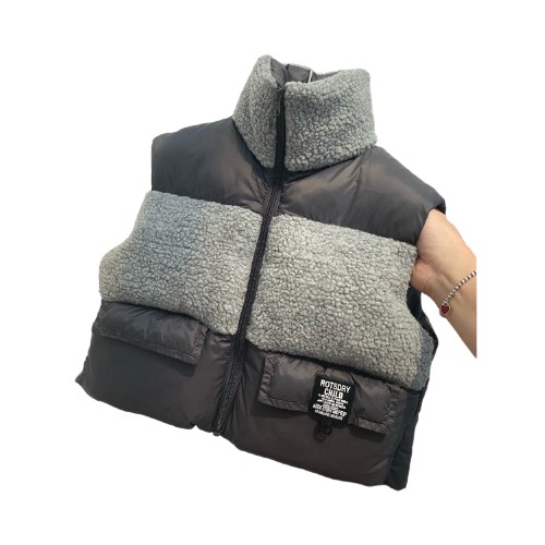 Áo Gile hàng Quảng Châu cao cấp cho bé trai, bé gái từ 8 đến 20kg màu xám
