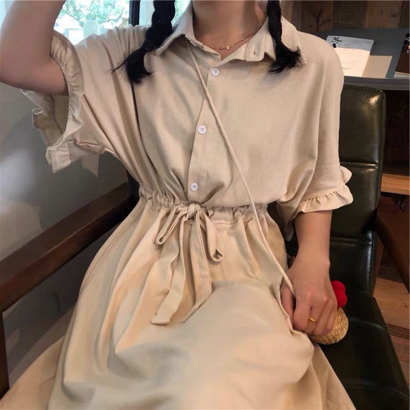 Đầm kiểu Perty cổ bẻ vừa vặn thời trang trẻ trung cho nữ