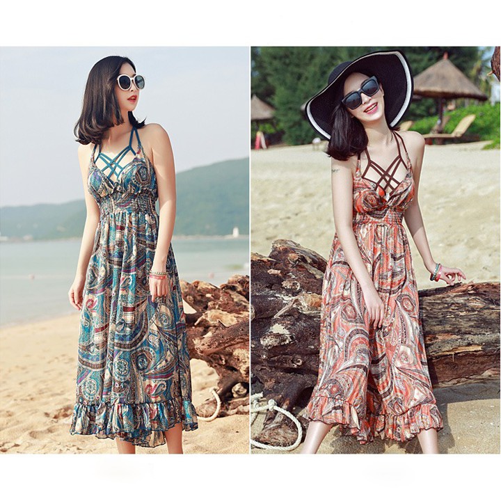 Sale - Set Bikini 3 Mảnh Nữ Phối Maxi Biển Cực Đẹp | BigBuy360 - bigbuy360.vn