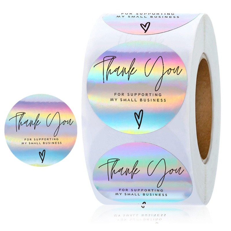 Set 500 nhãn dán màu cầu vồng trang trí quà tặng