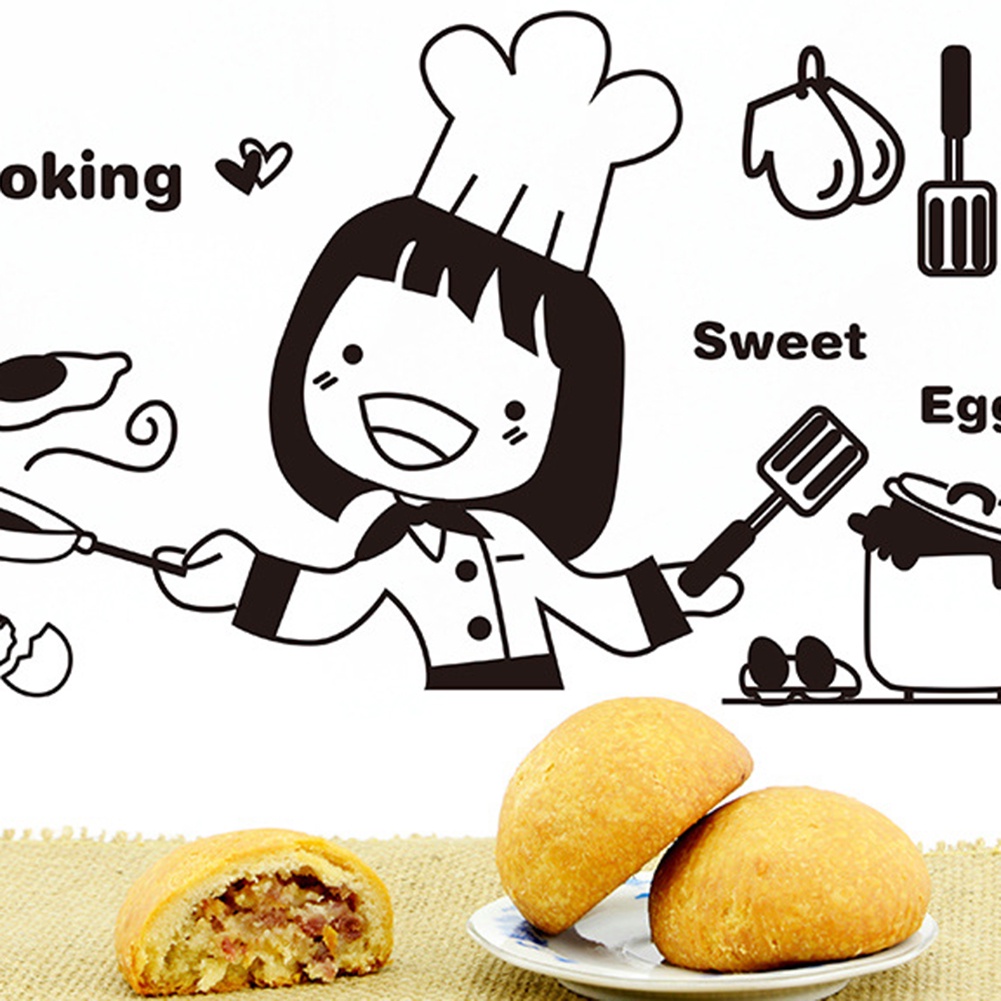 Miếng dán tường/ tủ lạnh họa tiết nấu ăn dễ thương trang trí nhà cửa