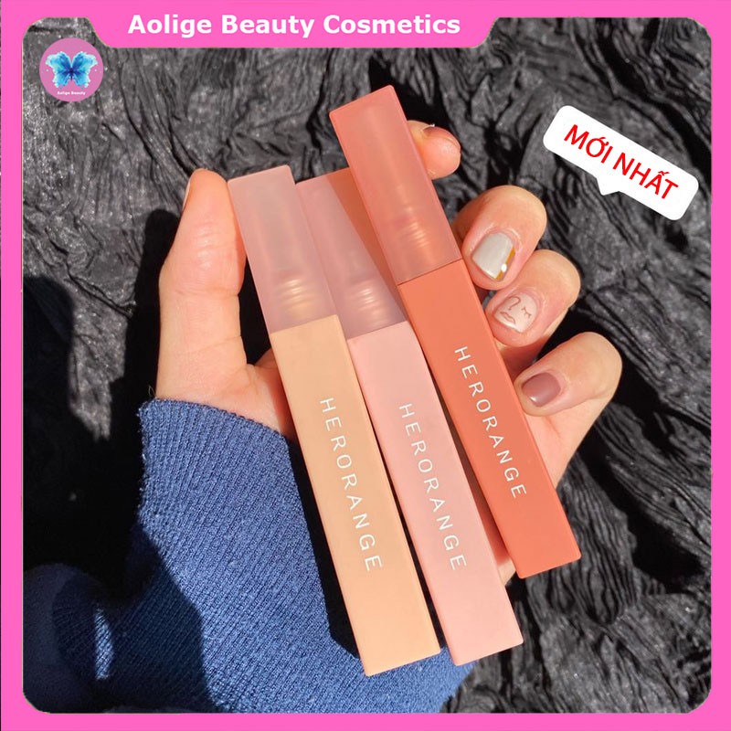 Son môi Kem Lì HERORANGE Nội Địa Trung Xinh Xắn Dễ Thương Mới Lạ Bền màu Lâu Trôi Hàng Chuẩn.