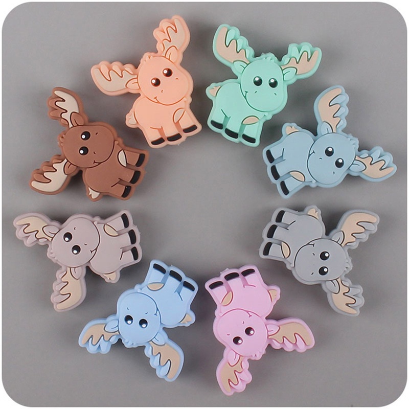 Đồ Chơi Ngậm Nướu Hình Động Vật Bằng Silicone Phối Chuỗi Hạt Độc Đáo DIY