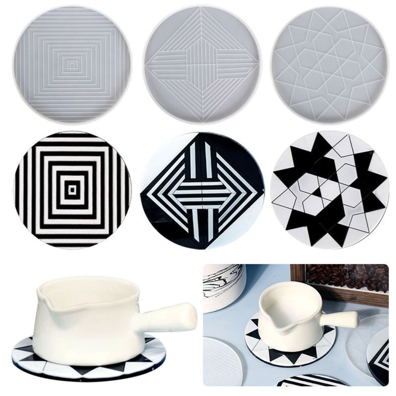 Sa Khuôn Silicone Làm Đế Lót Ly Họa Tiết Sọc DIY