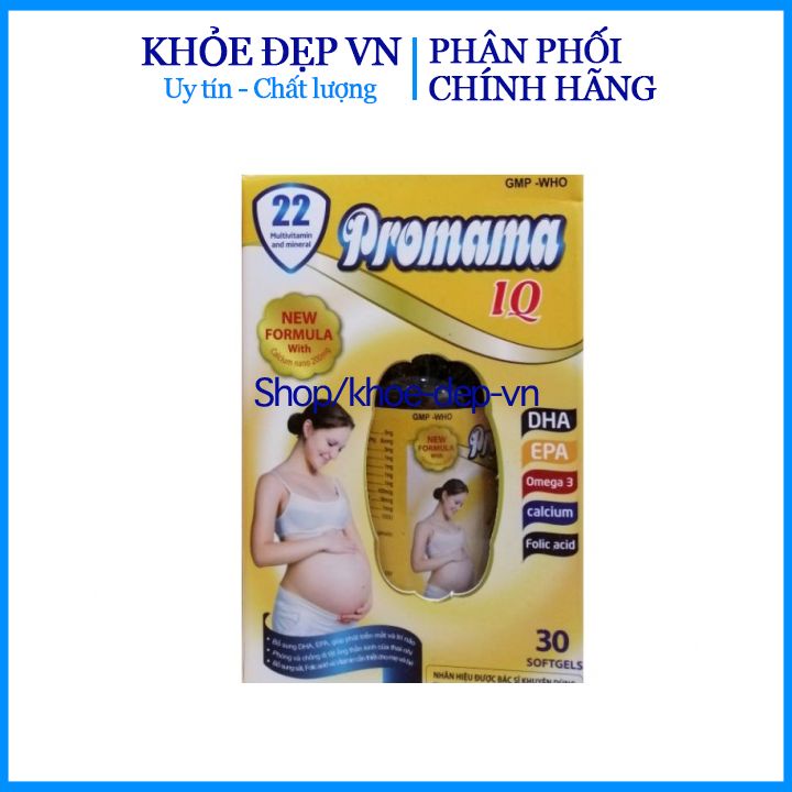 Vitamin Cho Mẹ Bầu Promama IQ- Hộp 30 viên bổ sung vitamin và dưỡng chất cần thiết cho phụn nữ mang thai