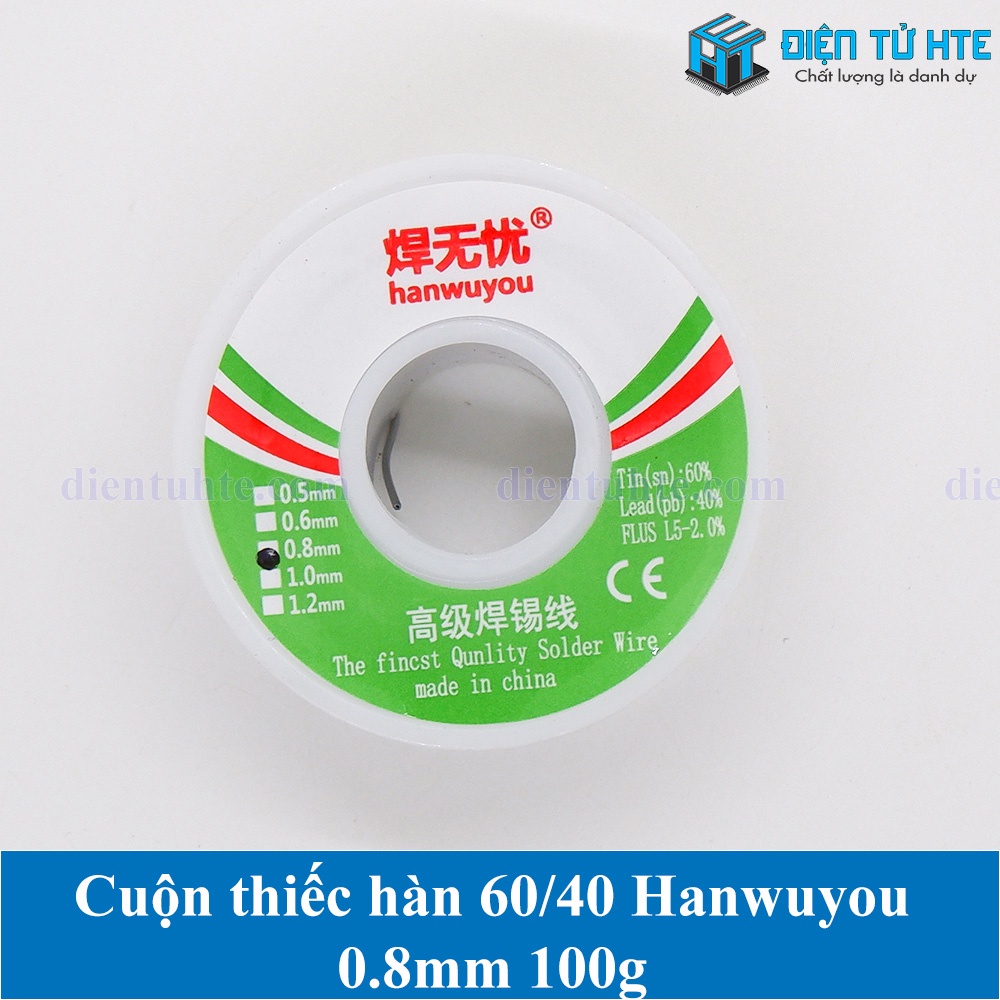 Cuộn thiếc hàn 60/40 Hanwuyou 0.8mm 100g