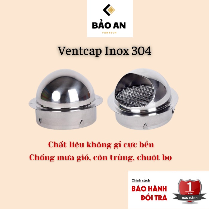 Ventcap che đường ống thoát khí chống mưa gió côn trùng, chụp thông hơi, nắp che inox 304 đặt ngoài trời giá rẻ