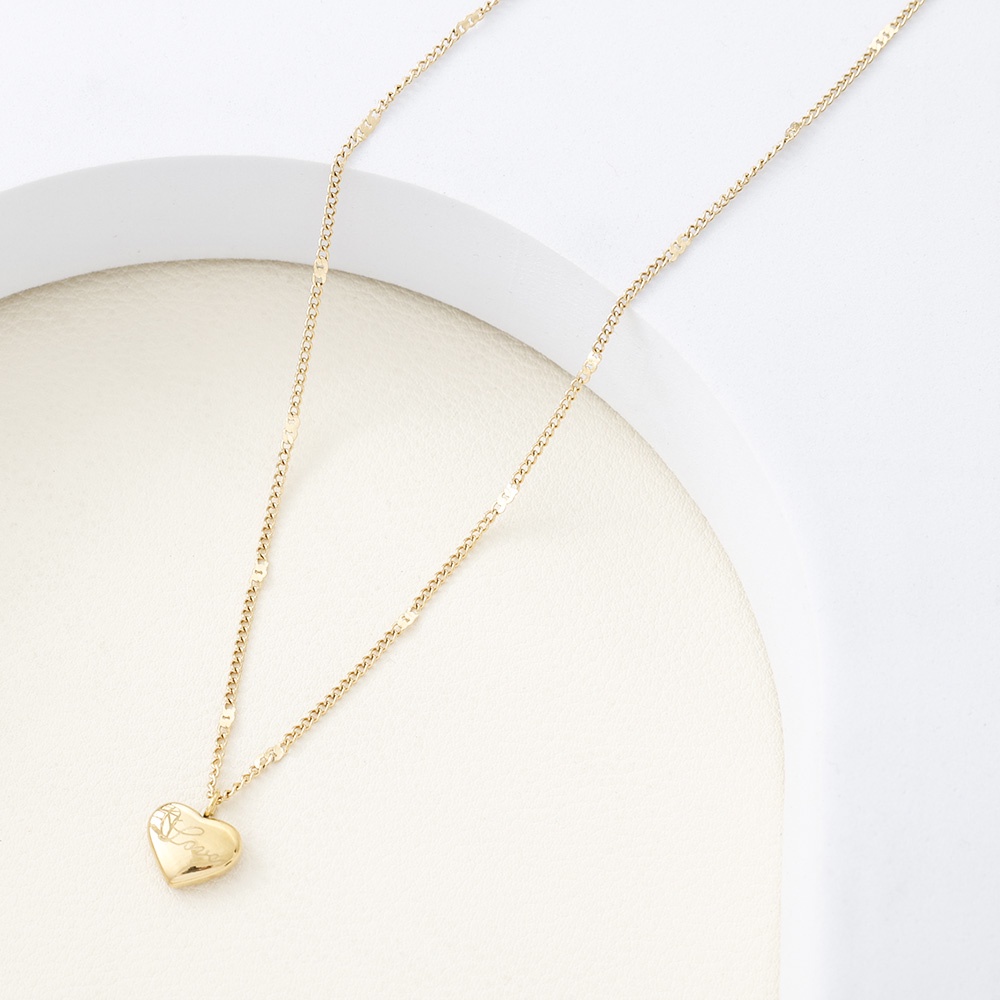 Vòng cổ Mặt Hình Trái Tim Bằng Thép Không Gỉ Thời Trang