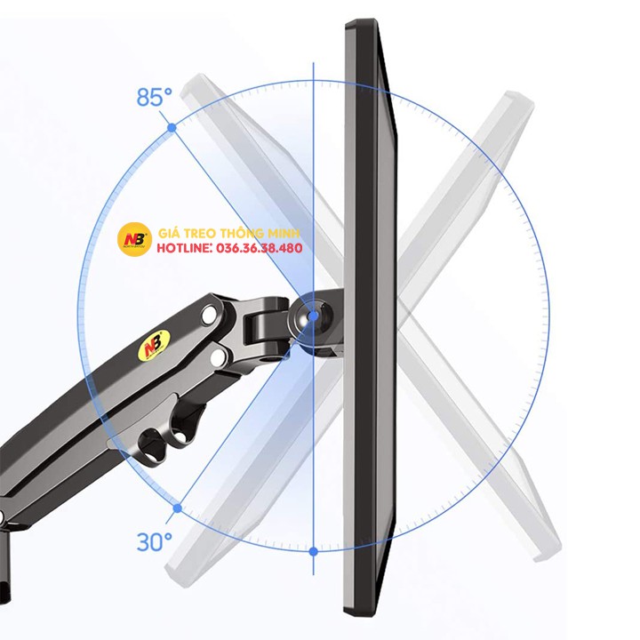 Giá Treo 2 Màn Hình NB H180 22 - 32 Inch / ErgoTek EZ2 - EZ3 Tay Treo Hai Màn Hình Kẹp Bàn [ Cao Cấp Hơn NB F160 ]