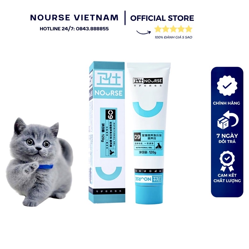 Nourse 09 Gel Dinh Dưỡng cho chó mèo Tăng cân Dưỡng lông NourseVietnam VN09