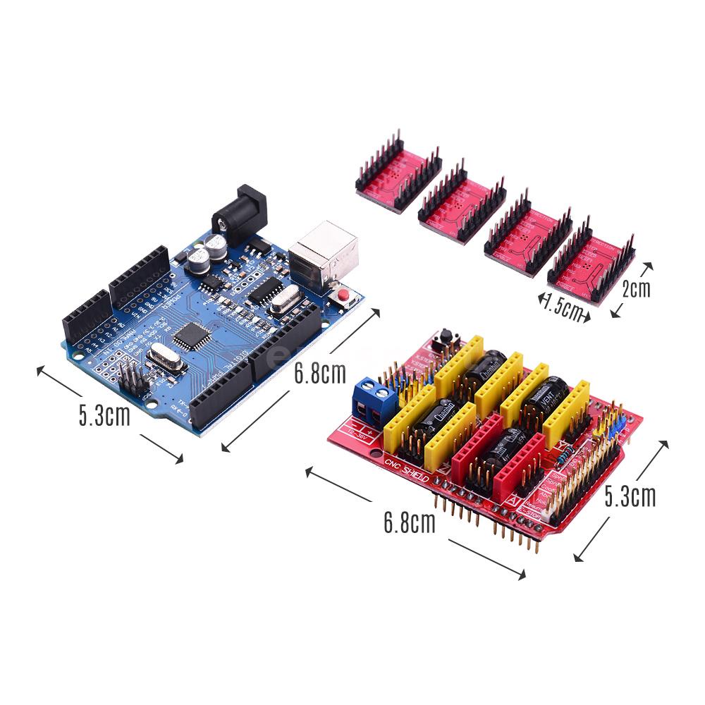 Bộ Bảng Mạch Máy In 3d Cnc R3 A4988 Với Tản Nhiệt Cho Máy In 3d