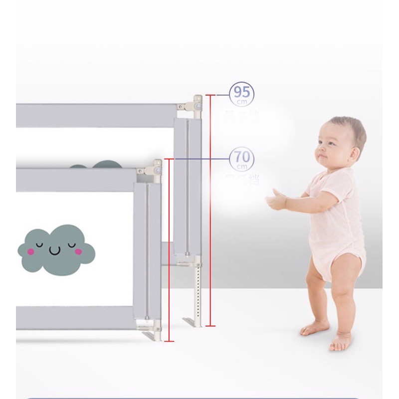 [Mã 267FMCGSALE giảm 8% đơn 500K] Thanh chắn giường Babyquiner mẫu mới 2021 cao 95cm