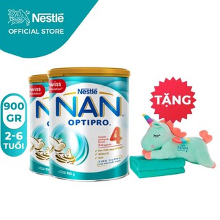 Combo 2 lon sữa Nan Optipro 4 900g tặng gối mền kỳ lân