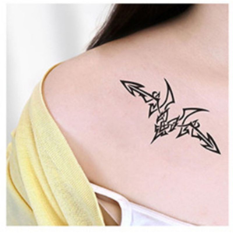 Hình xăm hoa văn f10. Xăm dán boss tatoo tạm thời 10x6cm