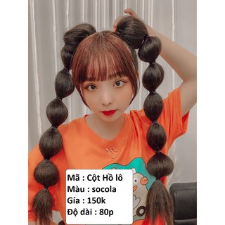 Giảm 20k. .tóc giả cột hồ lô dài 80p .tơ cao cấp hàn quốc