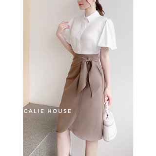 Chân váy chéo buộc nơ thời trang công sở Calie House CV43