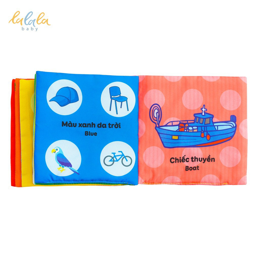 Sách vải Lalala baby, kích thích đa giác quan chủ đề Màu sắc, kích thước 15x15cm 12 trang