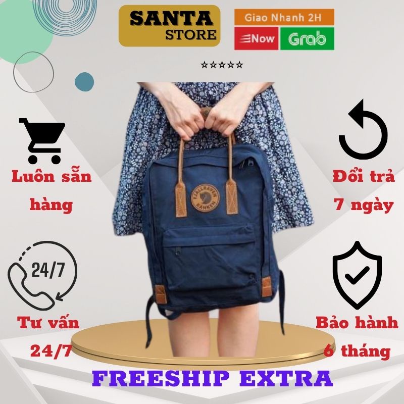 Balo Kanken Leather No2 quai da thời trang nam nữ Unisex SANTA STORE phong cách Ulzzang Hàn Quốc vải chống nước cap cấp