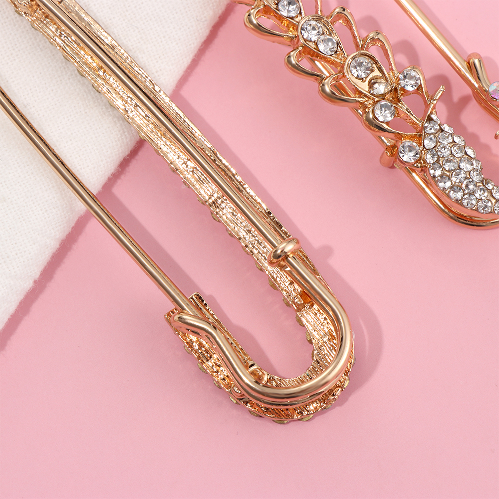 1PC Vintage simple brooch creative Indonesian style diamond crown pin