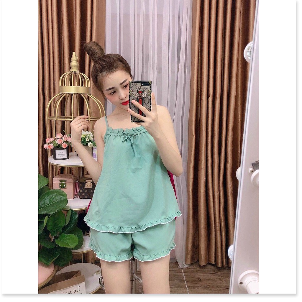 Set bộ tiểu thư mặc nhà Satin ngắn cực đẹp cho chị em KOKO MI FASHION