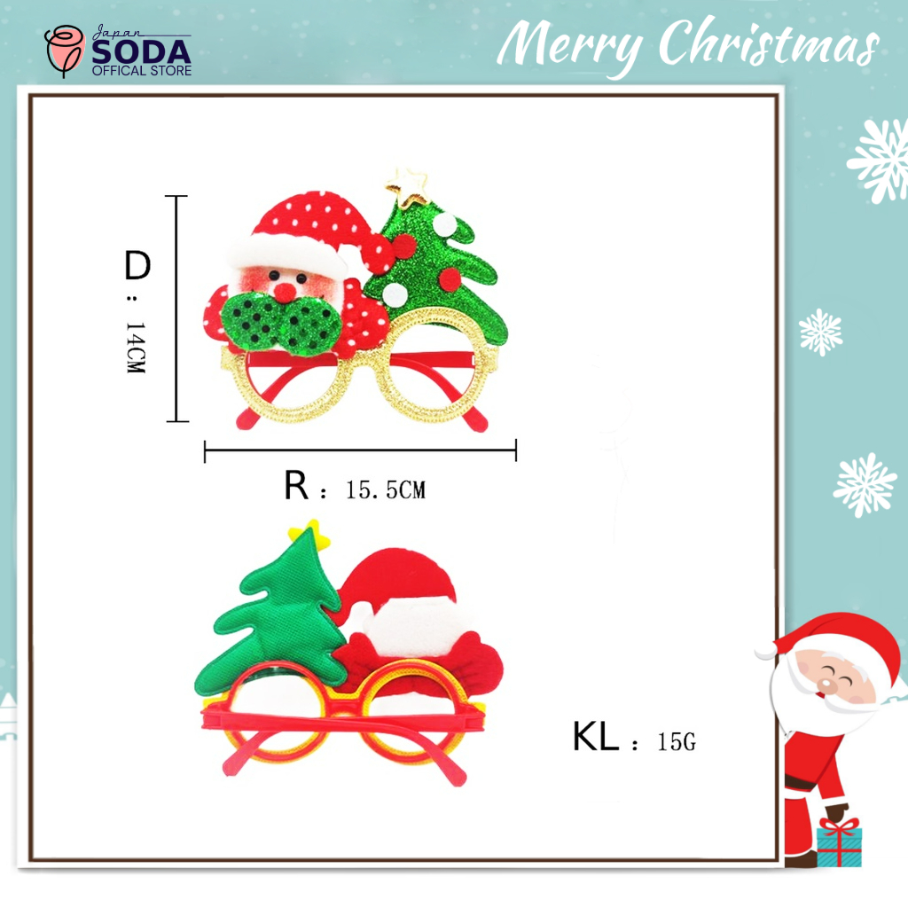 Kính Noel đồ chơi quà tặng giáng sinh cho bé 6 mẫu có đèn nhấp nháy