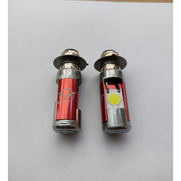 Bộ 2 bóng đèn pha led cho xe đời cũ chân m5 sử dụng 2 bóng như wave,fututer,dream,Jupiter...