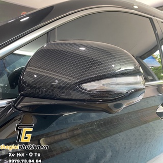 Bộ ốp gương chiếu hậu vân Carbon Hyundai Santafe 2019 - 2021