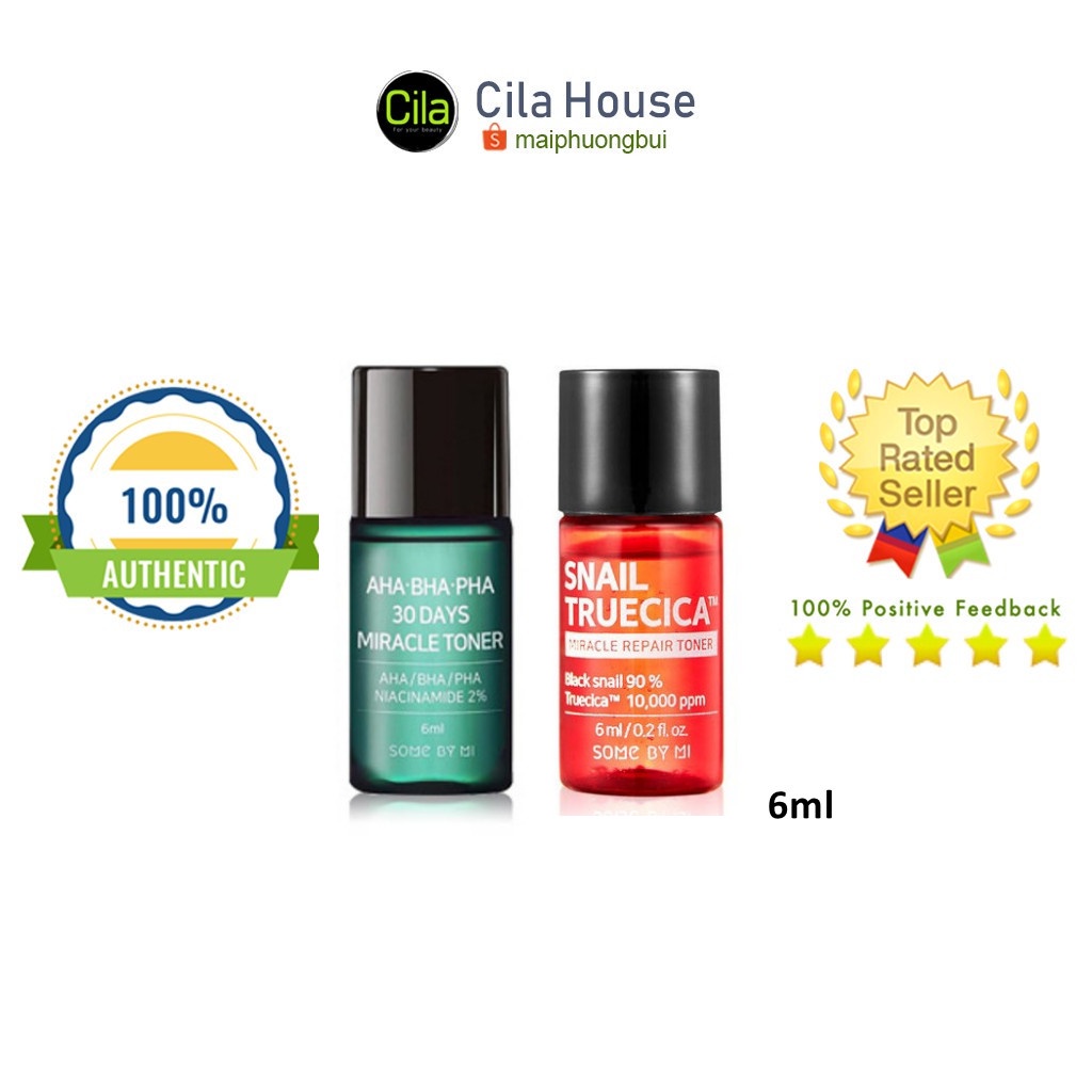 Nước Hoa Hồng Giảm Mụn, Cấp Ẩm Some By Mi AHA-BHA-PHA / Snail Truecica 6ml - Cila House