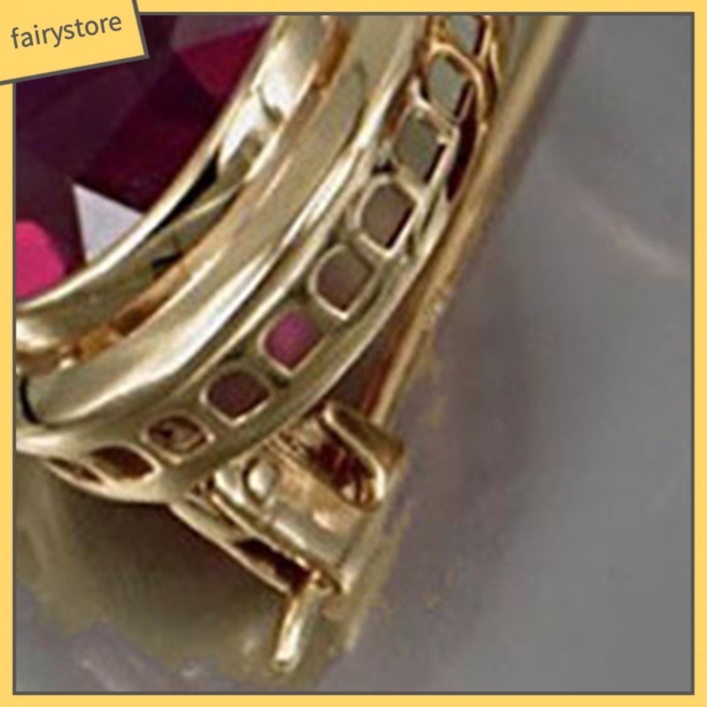 1 Đôi Bông Tai Hợp Kim Đính Đá Hình Oval Màu Đỏ Sáng Bóng Thời Trang Cho Nữ