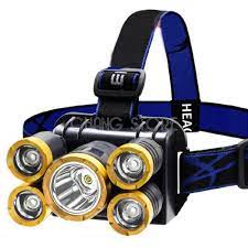 đèn pin đợi đầu 5 bóng chống nước siêu sáng