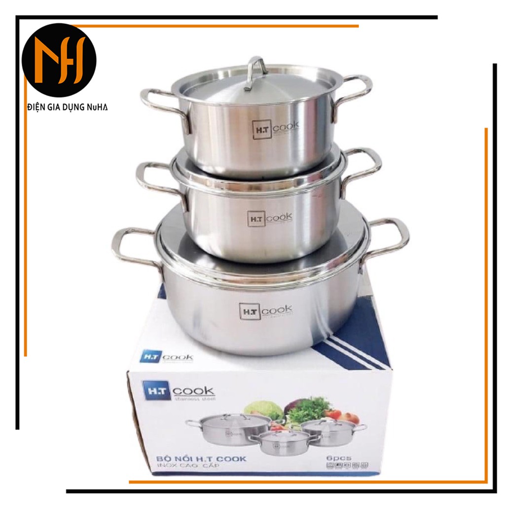 Bộ 3 nồi inox Fivestar HT Cook (INOX 430 HÀNG ĐẸP, DÀY DẶN), đáy từ dùng được mọi loại bếp