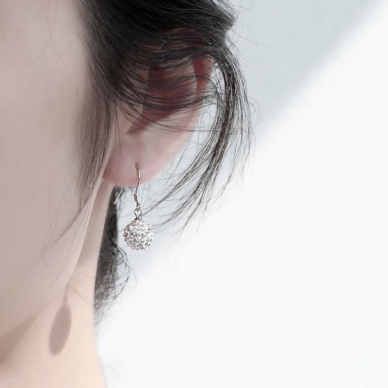 Bông tai bạc nữ Globular đính đá óng ánh chất liệu bạc 925 thời trang phụ kiện trang sức nữ Viễn Chí Bảo B400373