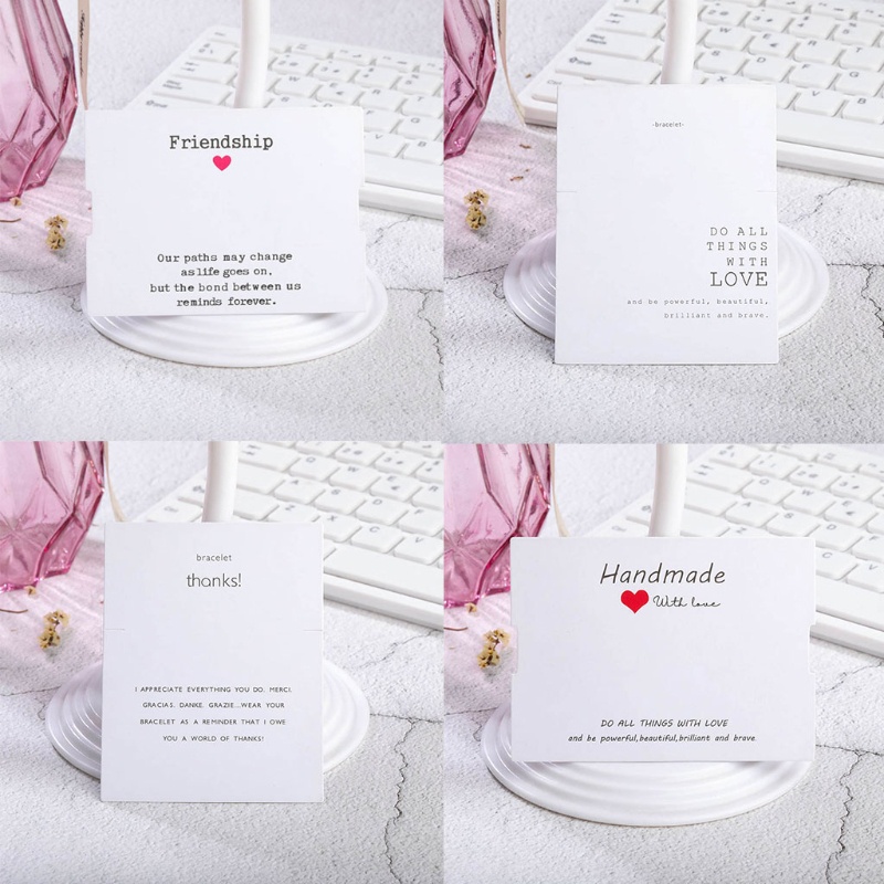 Bộ 100 Thẻ Giấy Bọc Trang Sức In Chữ Best Handmade Độc Đáo DIY