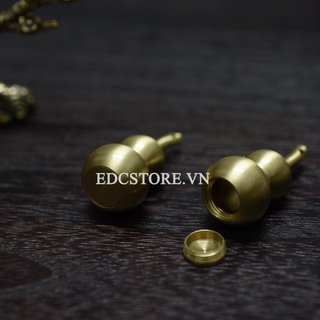 Nhộng đựng đồ hình hồ lô, móc treo chìa khóa đồng nguyên chất hình hồ lô