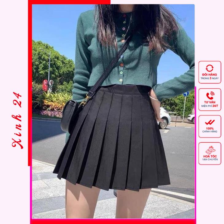 Chân Váy Tennis Xếp Ly Ngắn Dáng Xòe Lưng Cạp Cao, Có Quần Lót Bên Trong, nhiều màu lựa chọn | BigBuy360 - bigbuy360.vn