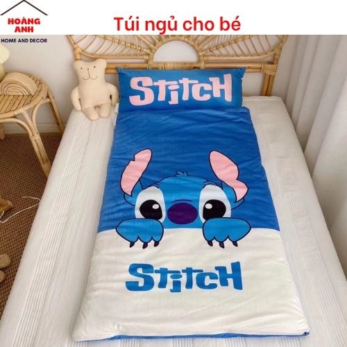 Túi ngủ kèm gối chất liệu nỉ nhung cho học sinh