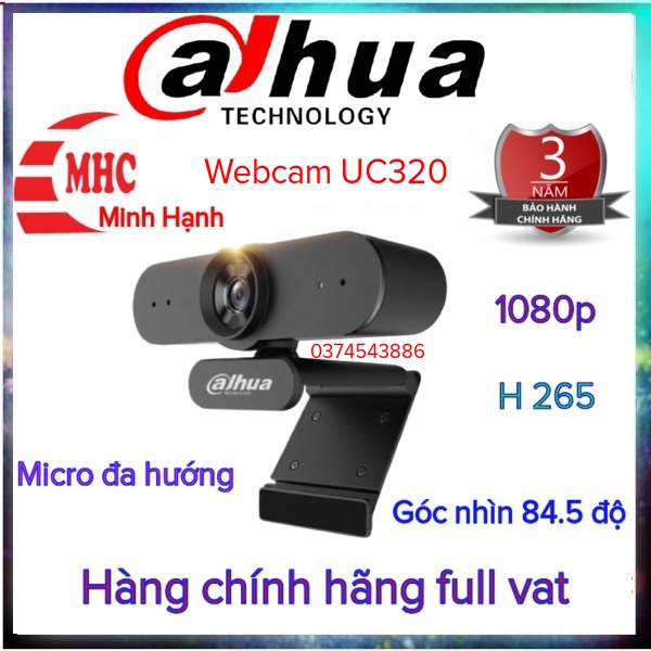 Webcam DAHUA HTI-UC320 Full HD 1080p kèm micro- Hàng chính hãng bảo hành 2 năm