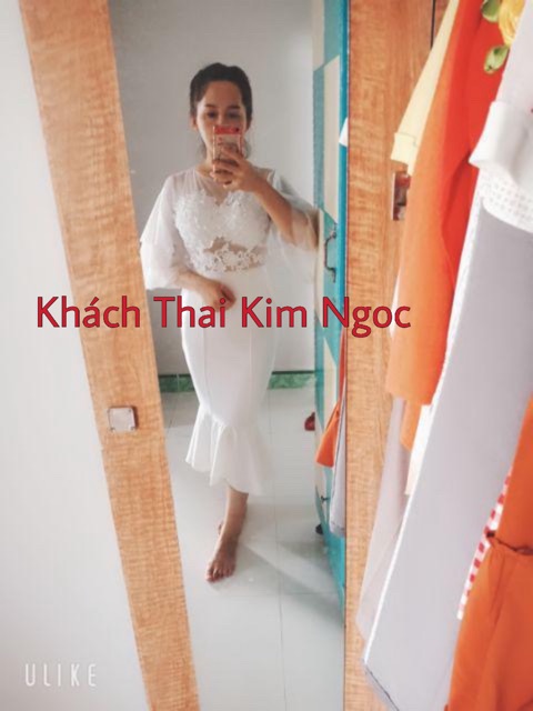 Đầm dự tiệc đuôi cá tay loe sang trọng ẢNH THẬT | BigBuy360 - bigbuy360.vn