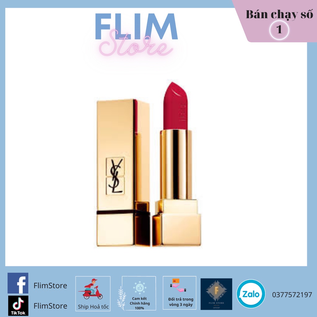 Son YSL mini Rouge Pur Couture màu 21 đỏ ruby  son bám nhẹ trên môi và cảm giác như tiệp vào môi mềm mịn