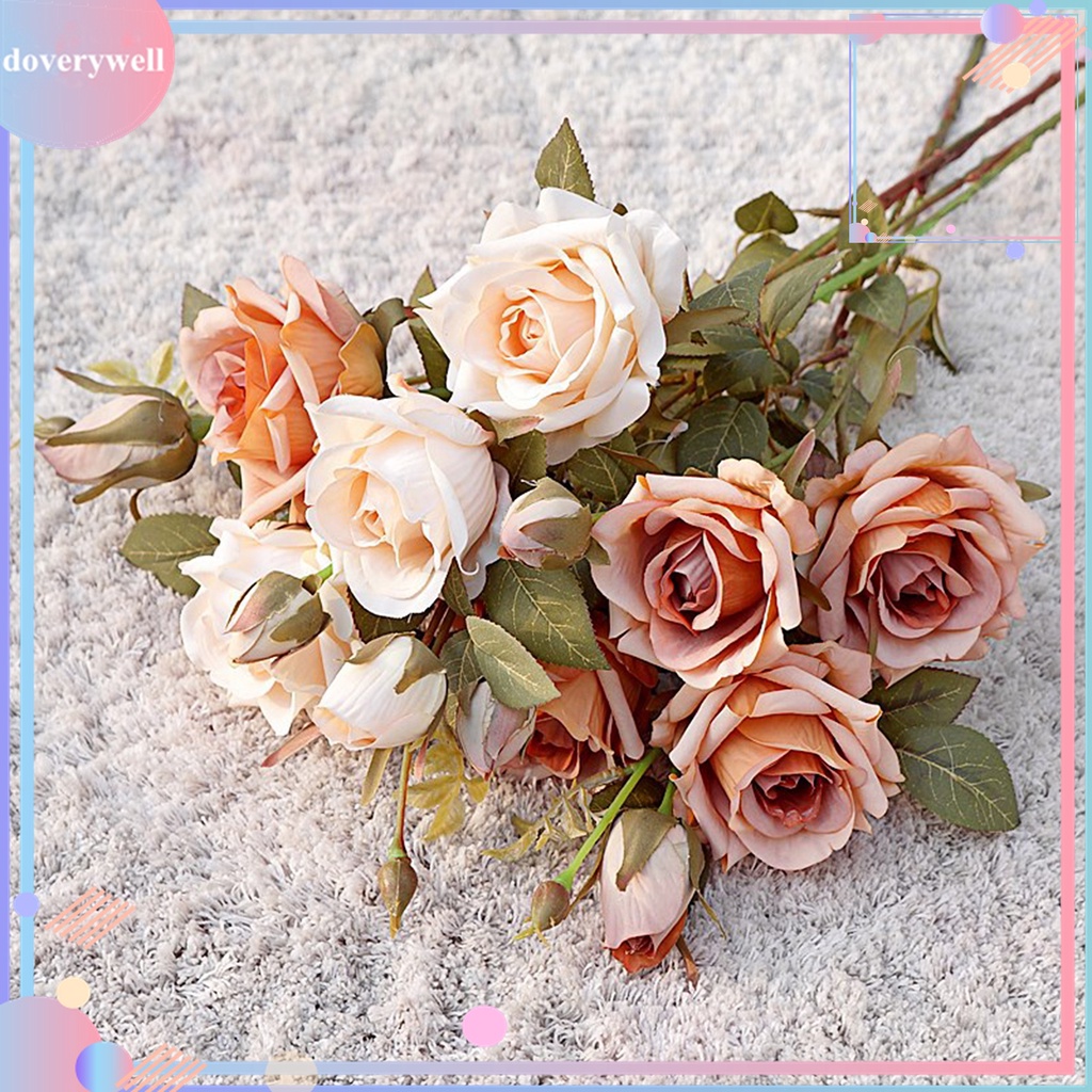 1 Nhánh Hoa Hồng Nhân Tạo Di Động Trang Trí Nhà Cửa/Sự Kiện