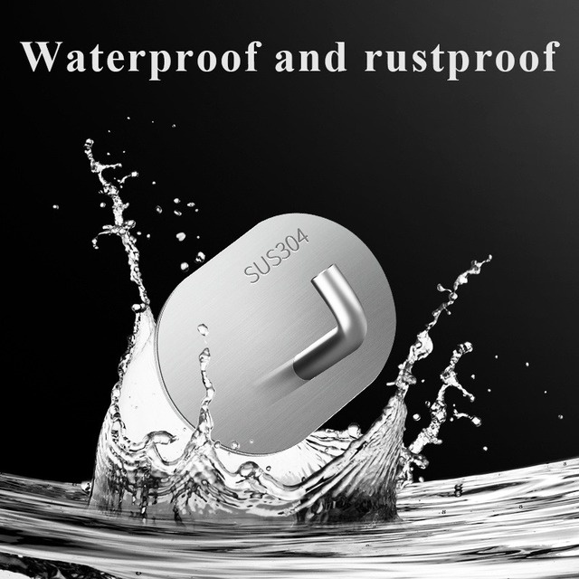 Móc Treo Đồ Gắn Tường Hình Tròn Bằng Thép Không Gỉ Không Cần Khoan Chống Nước